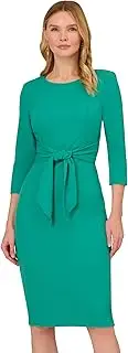 [Adrianna Papell] Womens AP1D103175 Bow Sheath Dress with Three Quarter Sleeves
