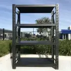 1.2M Metal Warehouse Racking Storage Garage Shelving Shelf Shelves - Matte Black