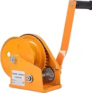 Large Rocker Heavy Duty Hand Winch ATV Hand Gear Winch Two Way Self Locking Ratchet Hand Winch Cable Hook Manual Winch Boat Trailer Portable Household Crane Hand Winch//8