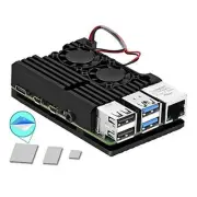 Raspberry Pi 4 Case, Pi 4 Armor Case Metal Case with Dual Fan Aluminium Alloy,