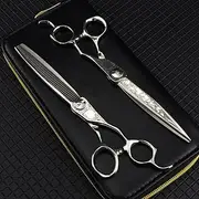 Hair Cutting Scissors, 7 Inch Professional Damascus Stripe Scissor Hair Cutting Barber Haircut Thinning Shears Hairdressing Scissors