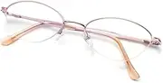 LianSan Oval Progressive Multifocus Reading Glasses - for Women Metal Frame Blue Light Blocking Readers with Spring Hinge