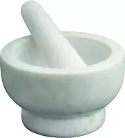 Marble Footed Mortar and Pestle, White