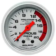 Autometer Ultra Lite Nitrous Pressure Gauge Mechanical - 0 - 2000 PSI, 2 1/16 Inch, AU4328