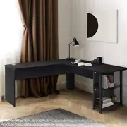 Artiss Wooden Computer Desk Home Office Workstation, Black