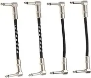 Yardwe 4Pcs Instrument Effect Connection Cable Durable Guitar Patch Cords for Amplifiers Bass and Pedals Lightweight Flexible and Practical Design