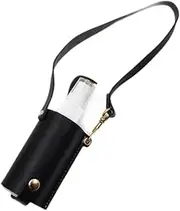 koolsoo Mini Travel Empty Bottle with PU Leather Keychain, 60ml for Travel Home, Black