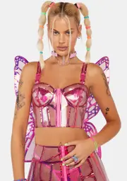 [Club Exx] Fairy Butterfly Supreme Holographic Bustier Top