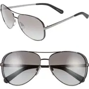 Michael Kors Collection 59mm Aviator Sunglasses in Gunmetal/Black/Grey Gradient at Nordstrom One Size