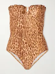 [Zimmermann] Zimmermann - Cascadian Whipstitched Leopard-print Underwired Swimsuit - Brown - 2 A/B 2 A/B Brown
