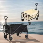 Foldable Beach Trolley with 150KG Capacity 5" Wheels 150L Storage Camping