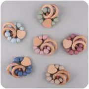Bracelets Rattles Wooden Teether Teething Baby Shower Gifts Silicone Toys