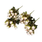 Romantic Artificial Roses Flower Bouquet Home Decor Wedding Props light pink
