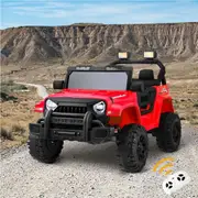 Mazam Kids Ride on Car 12V Electric Toy Cars Jeep Remote Control Pink Black Red Red