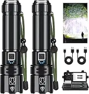 Rechargeable LED Flashlights High Lumens,900000 Lumen Super Bright Flashlight with USB Output, 14 Hours Runtime 5000ɱAh Large Capacity Flash Light, Powerful Flashlight for Home, Camping