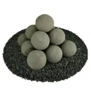 Unbranded Fire Balls 4" Fireproof Ceramic Durable In Charcoal Gray (Set Of 14)