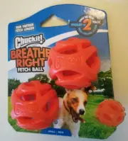 ChuckIt Easy Carry Mouth Breath Air Fetch Ball Dog Toy Small Orange 2 Pack NIP