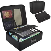 Fireproof Document Organizer Box with Lock,Collapsible Hard File Storage Box,Mul