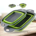 1PC Collapsible Strainer Basket Drainer Silicone Colander for Vegetable Fruit