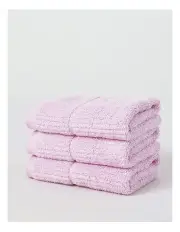 [Vue] Combed Cotton Rib 3pk Face Washer in Purple Heather