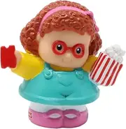 Fisher-Price Replacement Part Little People Circus Friends Carnival Playset G6520 - Replacement Little Girl Maggie Figure - Carrying Popcorn and a Ticket and Wears Glasses