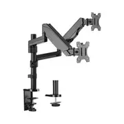 LUMI LDT16-C024 dual Gas Spring Monitor Arm pivot and swivel fits 17"-32" VESA 75x75,100x100 Tilt Range: +35°~-35° Swivel Range: +90°~-90° Black Colour [LDT16-C024]