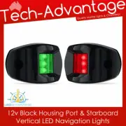 12v Black Housing Port Starboard Vertical Marine Boat LED Navigation Lights