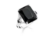 Thomas Sabo Large Black Stone Ring with Star - Size 50