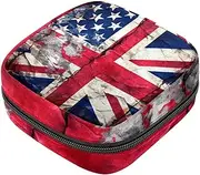 Period Bag,Sanitary Napkin Storage Bag,Vintage American Flag on The Wall,Tampon Holder for Purse