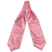 Men Light Blush Pink Paisley Italy Design Free Style Casual Ascot Cravat Wedding