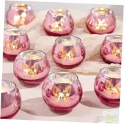 Votive Candle Holders Set, 12 PCS Tea Lights Candle Holder Decorative Bulk Pink