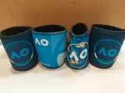 4 Australian Open Tennis Can Stubby Coolers Holders - Grand Slam