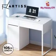 Artiss Computer Desk Drawer Cabinet Home Office Study Table White 105CM