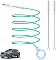 Draupnir Car Sunroof Cleaning Brush, 300 cm Long Sunroof Drain Brush Flexible Drain Brush Tool Pipe Cleaner with 2 Pieces 20 cm Cleaning Brush for Car Sunroof Wiper Drain Hole