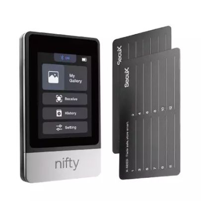 SecuX Nifty NFT 專用圖像顯示電子冷錢包+X-SEED 助記詞防火防水安全套件