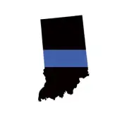 Indiana State Shaped The Thin Blue Line Sticker
