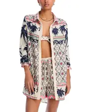 Agua Bendita Crystal Palms Shirt Swim Cover-Up - Exclusive