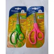 Westcott Hard Handle Kids Scissors Pointed Tip Green & Pink Pair