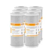 6 Pack 10" x 4.5" Carbon Block Water Filter Big Blue Whole House Replacement 5μm