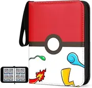 Card Binder,400 Pockets Card Holder Album with 50 Removable Sleeves for Standard Size Cards 4 Pocket TCG Trading Card Binder Display Storage Carrying Case