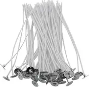 Staright 50PCS Candle Wicks Pre Waxed Wicks Candle Making Kit Cotton Pre-Waxed Candle Wicks for Candle Making DIY 4 Inch Long Lasting