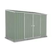 Absco Sheds 3.0 x 1.52 x 2.08m Pale Eucalypt Space Saver Double Door Shed