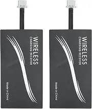 Wireless Charging Receiver, 2 Pack Universal Type-C Charging Receiver Self-Adhesive Sticker Wireless Charging Adapter for All Type-C Mobile Phones