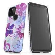 For Google Pixel 4a 5G Case Tough Protective Cover Flower Swirls