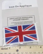 UK Union Jack Flag - Costume Patch Iron On Applique Embroidered - NEW