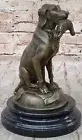 Moigniez Labrador Hunting Dog Duck Bronze Figurine Art Deco Animal Figure Sale