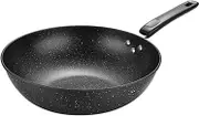 iplusmile Maifan Stone Non Stick Wok Pan Single Handle for Gas Stove Frying Pan Easy to Clean Heat Resistant Kitchen Cookware for Traditional Dishes