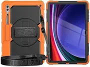 Tablet PC Cases Cover Compatible with Samsung Galaxy Tab S9 Ultra 14.6 Inch 2023 (SM-X910/X916B/X918U) Heavy Duty Shockproof TPU Case,Protective Cover W Screen Protector 380 Swivel Kickstand+Hand Stra