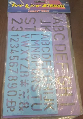 11/4" & 7/8" Stencil Alphabet And Numbers Student Tools-Brand New-SHIPS N 24 HRS