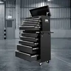 14 Drawer Tool Box Cabinet Chest Mechanic Garage Storage Trolley Black